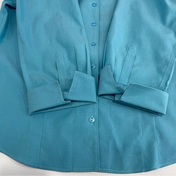 Coldwater Creek Blue Button-Down Shirt, Size M 100% Cotton Officewear Minimalist - Picture 13 of 16